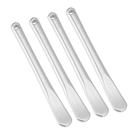 Unique Bargains 4 Pcs Makeup Spatula Mini Spoon for Facial Cosmetic Face Cream Zinc Alloy 2.32"x0.30" Silver Tone