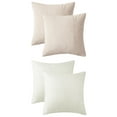 thumbnail image 1 of Unique Bargains 4 Pcs Modern Couch Sofa Home Pillow Covers 18" x 18" Beige/White, 1 of 6