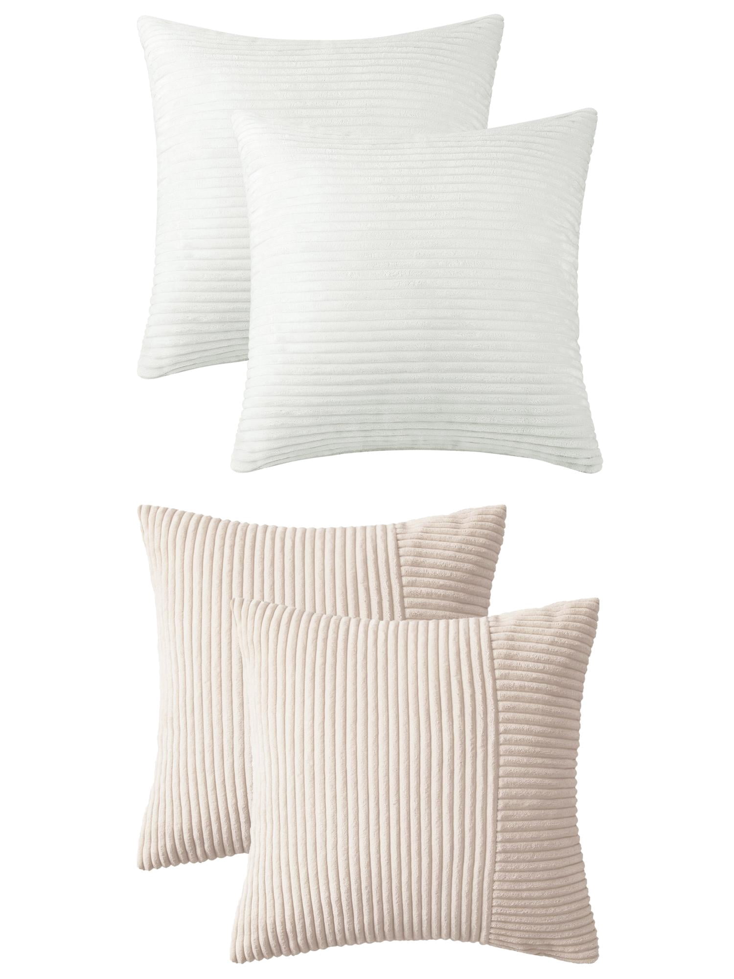 Unique Bargains 4 Pcs Modern Couch Sofa Home Pillow Covers 18" x 18" White