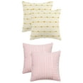 thumbnail image 1 of Unique Bargains 4 Pcs Modern Farmhouse Striped Throw Pillow Covers Yellow/Red, 1 of 6