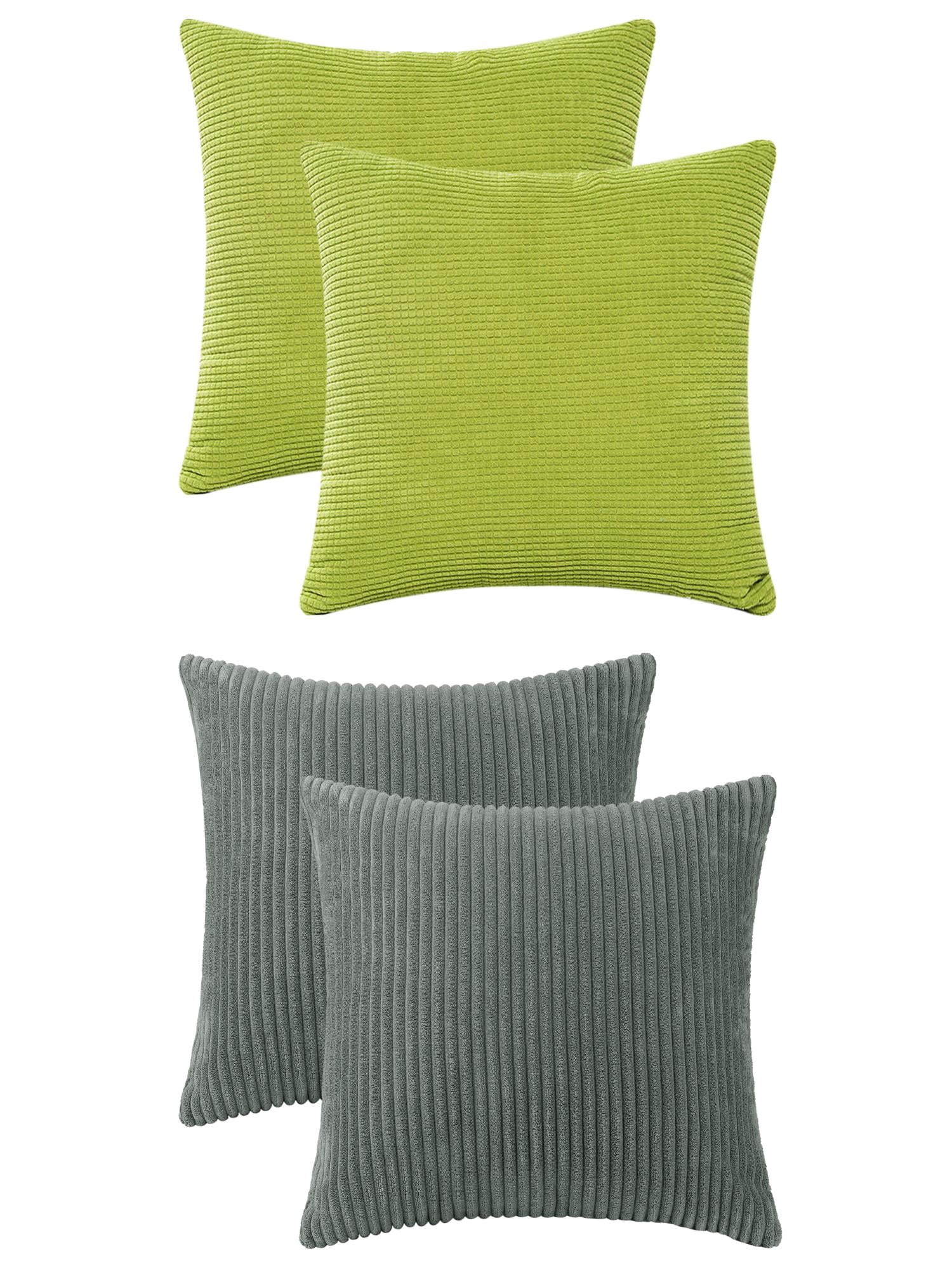 Unique Bargains 4 Pcs Modern Sofa Home Throw Pillow Covers 18" x 18" Grey/Green