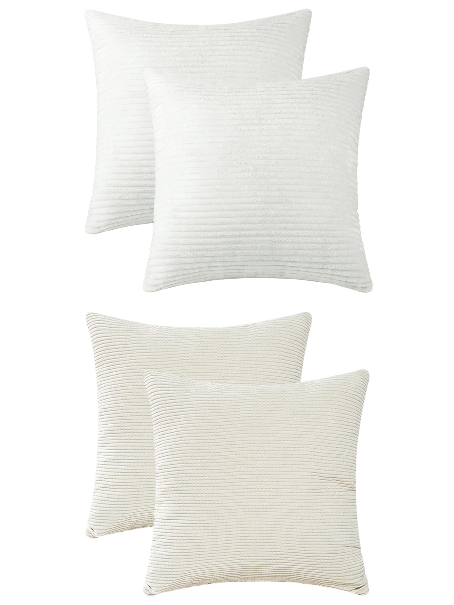 Unique Bargains 4 Pcs Modern Sofa Home Throw Pillow Covers 18" x 18" White