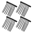 thumbnail image 1 of Unique Bargains 4 Pcs No Slip Hair Side Combs Accessories Metal 1.3" Black, 1 of 6