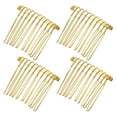 thumbnail image 1 of Unique Bargains 4 Pcs No Slip Hair Side Combs Accessories Metal 1.6" Gold Tone, 1 of 6