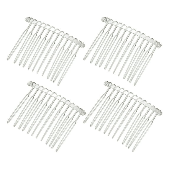 Unique Bargains No Slip Hair Side Combs Accessories Metal 2" Silver