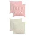 thumbnail image 1 of Unique Bargains 4 Pcs Pack of 4 Soft Fuzzy Plush Cushion Cover Pink/White 16" x 16", 1 of 7