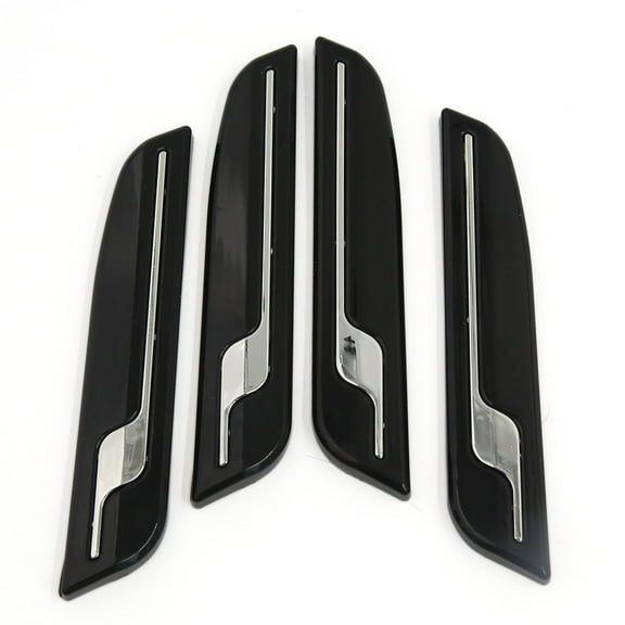 Unique Bargains 4 Pcs Plastic Sticky Door Guard Black Silver Tone for Auto Car