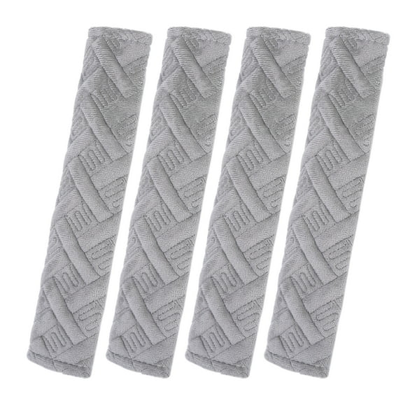 Unique Bargains 4 Pcs Plush Car Seat Belt Shoulder Seatbelt Pad Covers,Gray