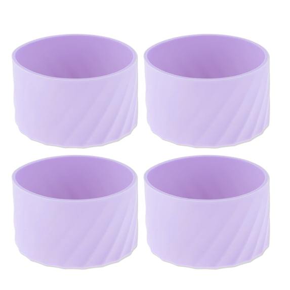 Unique Bargains 4 Pcs Portable Fit For 40oz Anti-Fall Round Water Bottle Boot for Home Light Purple