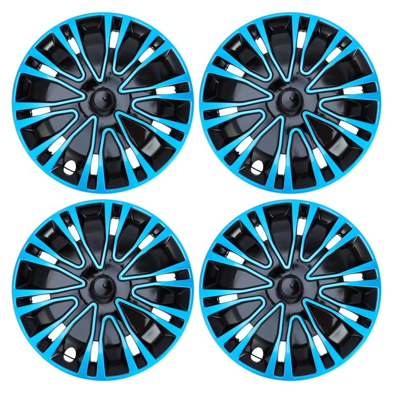 VekAuto 4-Piece 15" Wheel Hub Cap Covers – Universal Fit For Cars, SUVs & Pickups – Black Plastic, Clip-On – Fits R15 Steel Rims Only