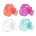 thumbnail image 1 of Unique Bargains 4 Pcs Reusable Fish-Shaped Toothbrush Covers for Travel Transparent Sky Blue Red Purple Plastic, 1 of 5