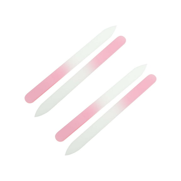 Unique Bargains 4 Pcs Round Head Glass Multifunctional Nail File Manicure Tool Pink