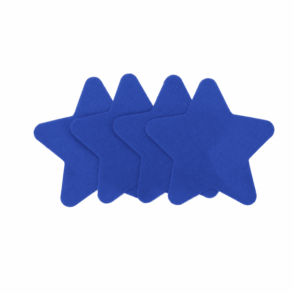 Unique Bargains 4 Pcs Self-Adhesive Five-pointed Star Durable Nylon Repair Patches 1.57"x1.57" Blue