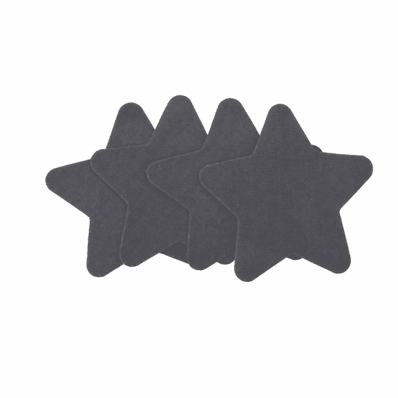 Unique Bargains 4 Pcs Self-Adhesive Five-pointed Star Durable Nylon Repair Patches 1.57"x1.57" Dark Gray