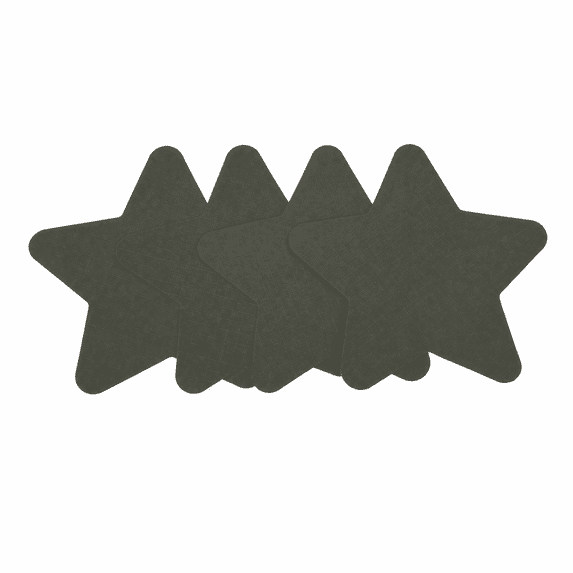 Unique Bargains 4 Pcs Self-Adhesive Five-pointed Star Durable Nylon Repair Patches 3.15"x3.15" Army Green