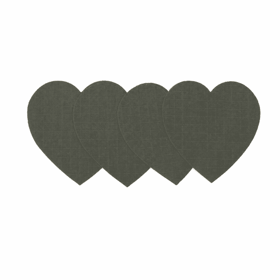 Unique Bargains 4 Pcs Self-Adhesive Heart-shaped Nylon Repair Patches 1.57"x1.57" Army Green