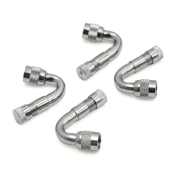 Unique Bargains 4 Pcs Silver Tone 45 Degree Bent Car Vehicle Wheel Rim Tire Valve Stem