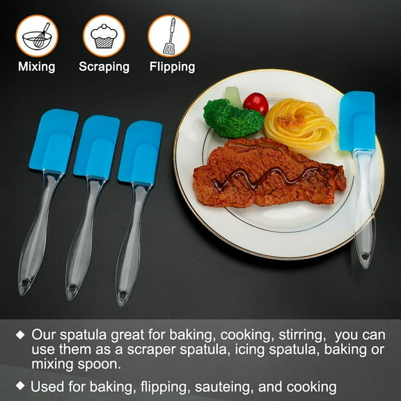 Unique Bargains 4 Pcs Small Flexible Cooking Silicone Spatula Heat Resistant Scraper Cooking Kitchen Utensils Blue
