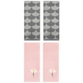 thumbnail image 1 of Unique Bargains 4 Pcs Soft Absorbent Hand Towels Pink/Grey 13" x 30"/13" x 29", 1 of 5