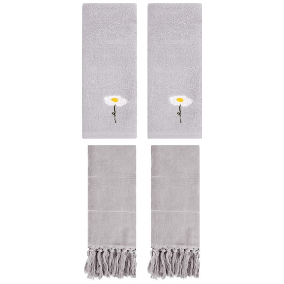 Unique Bargains 4 Pcs Soft Bath Towel Set Grey 14" x 30"/13" x 30"