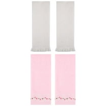 Unique Bargains 4 Pcs Soft Bathroom Hand Towels 13" x 29" Pink/Beige