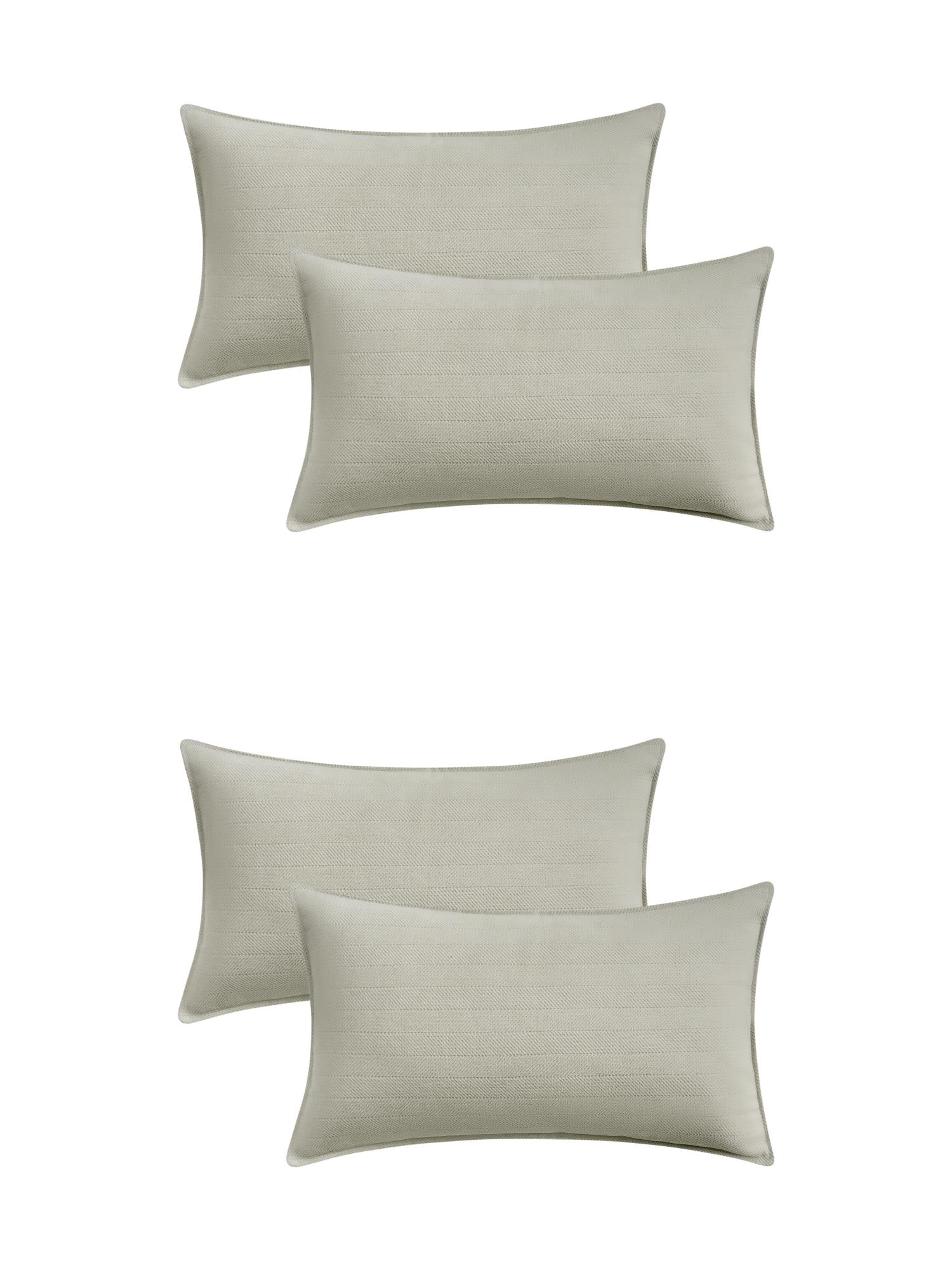 Unique Bargains 4 Pcs Soft Chenille Pillow Covers Beige 16" x 16"/20" x 20"
