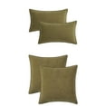 thumbnail image 1 of Unique Bargains 4 Pcs Soft Chenille Pillow Covers Green 12" x 20"/20" x 20", 1 of 7