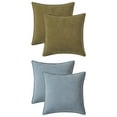 thumbnail image 1 of Unique Bargains 4 Pcs Soft Chenille Pillow Covers Green 18" x 18" Green/Blue, 1 of 7
