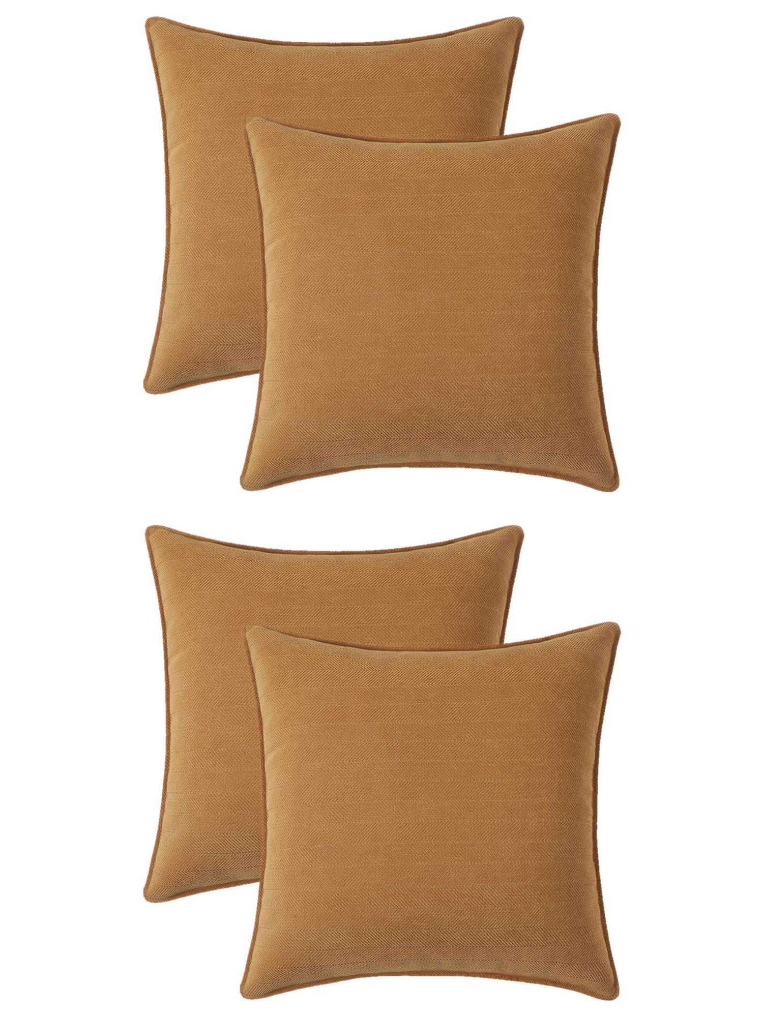 Unique Bargains 4 Pcs Soft Chenille Pillow Covers Peru Color 16" x 16"/20" x 20"