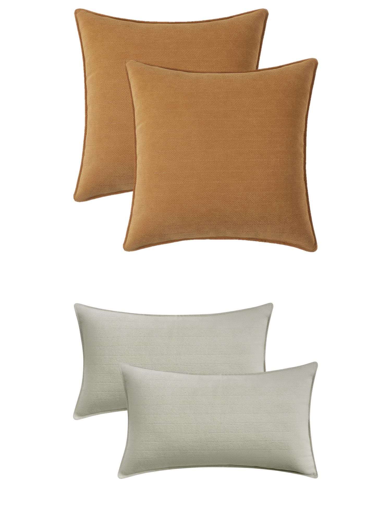 Unique Bargains 4 Pcs Soft Chenille Pillow Covers Peru Color/Beige