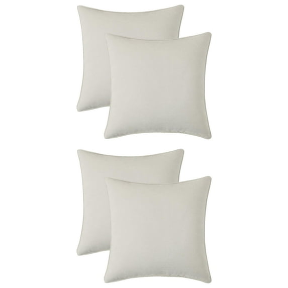 Unique Bargains 4 Pcs Soft Chenille Pillow Covers White 16" x 16"/20" x 20"