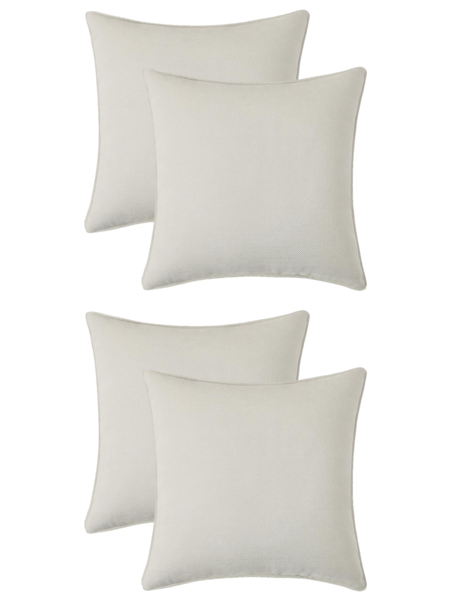 Unique Bargains 4 Pcs Soft Chenille Pillow Covers White 18" x 18"/20" x 20"