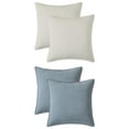 thumbnail image 1 of Unique Bargains 4 Pcs Soft Chenille Pillow Covers White/Blue, 1 of 7
