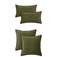 thumbnail image 1 of Unique Bargains 4 Pcs Soft Chenille Pillowcase Dark Green 12" x 20"/18" x 18", 1 of 6