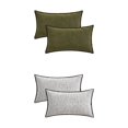 thumbnail image 1 of Unique Bargains 4 Pcs Soft Chenille Pillowcase Dark Green/White 12" x 20", 1 of 6
