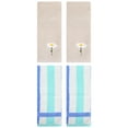 thumbnail image 1 of Unique Bargains 4 Pcs Soft Cotton Hand Towels Light Brown/Blue Green 13" x 30"/13" x 29", 1 of 5