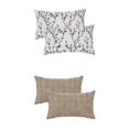 thumbnail image 1 of Unique Bargains 4 Pcs Soft Cozy Throw Pillow Covers 12" x 20" Brown/Blue Flower, 1 of 6