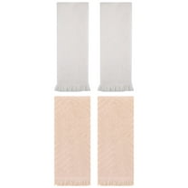 Unique Bargains 4 Pcs Soft Geometric Hand Towels 13" x 29" Brown/Beige