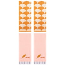 Unique Bargains 4 Pcs Soft Hand Towel 13" x 29" Orange/Pink