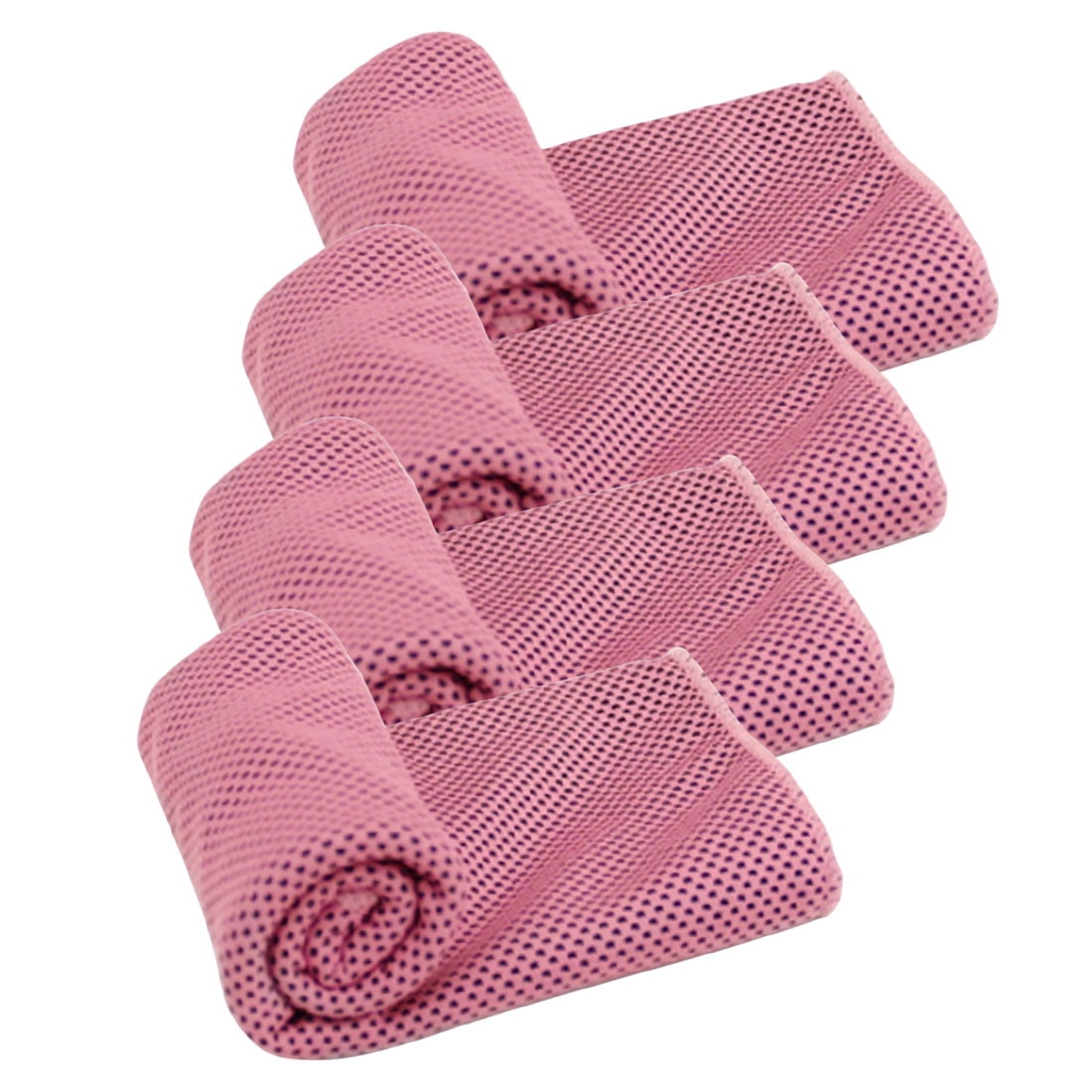Unique Bargains 4 Pcs Soft Microfiber Sport Cool Touch Towel 11"x30" Red