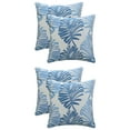 thumbnail image 1 of Unique Bargains 4 Pcs Soft Palm Leaf Pattern Cushion Case Blue 18" x 18"/22" x 22", 1 of 7