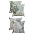 thumbnail image 1 of Unique Bargains 4 Pcs Soft Palm Leaf Pattern Cushion Case Green/Light Blue 18" x 18", 1 of 7