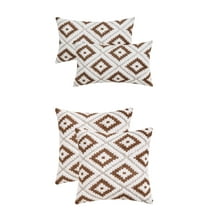 Unique Bargains 4 Pcs Soft Plush Throw Pillow Covers Brown 12" x 20"/16" x 16"