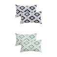 thumbnail image 1 of Unique Bargains 4 Pcs Soft Plush Throw Pillow Covers Green/Navy Blue 12" x 20", 1 of 7