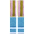 thumbnail image 1 of Unique Bargains 4 Pcs Soft Stripe Bathroom Hand Towel Pink Brown/Blue 14" x 30"/13" x 29", 1 of 5