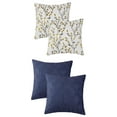 thumbnail image 1 of Unique Bargains 4 Pcs Soft Throw Pillow Cases 18 x 18 Inch Yellow Flower/Dark Blue, 1 of 6