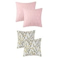 thumbnail image 1 of Unique Bargains 4 Pcs Soft Throw Pillow Cases 18 x 18 Inch Yellow Flower/Light Pink, 1 of 6