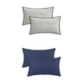 thumbnail image 1 of Unique Bargains 4 Pcs Soft Throw Pillow Covers for Home Dark Blue/White 12" x 20", 1 of 6
