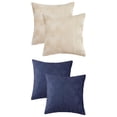 thumbnail image 1 of Unique Bargains 4 Pcs Soft Throw Pillow Covers for Living Room Dark Blue/White, 1 of 6