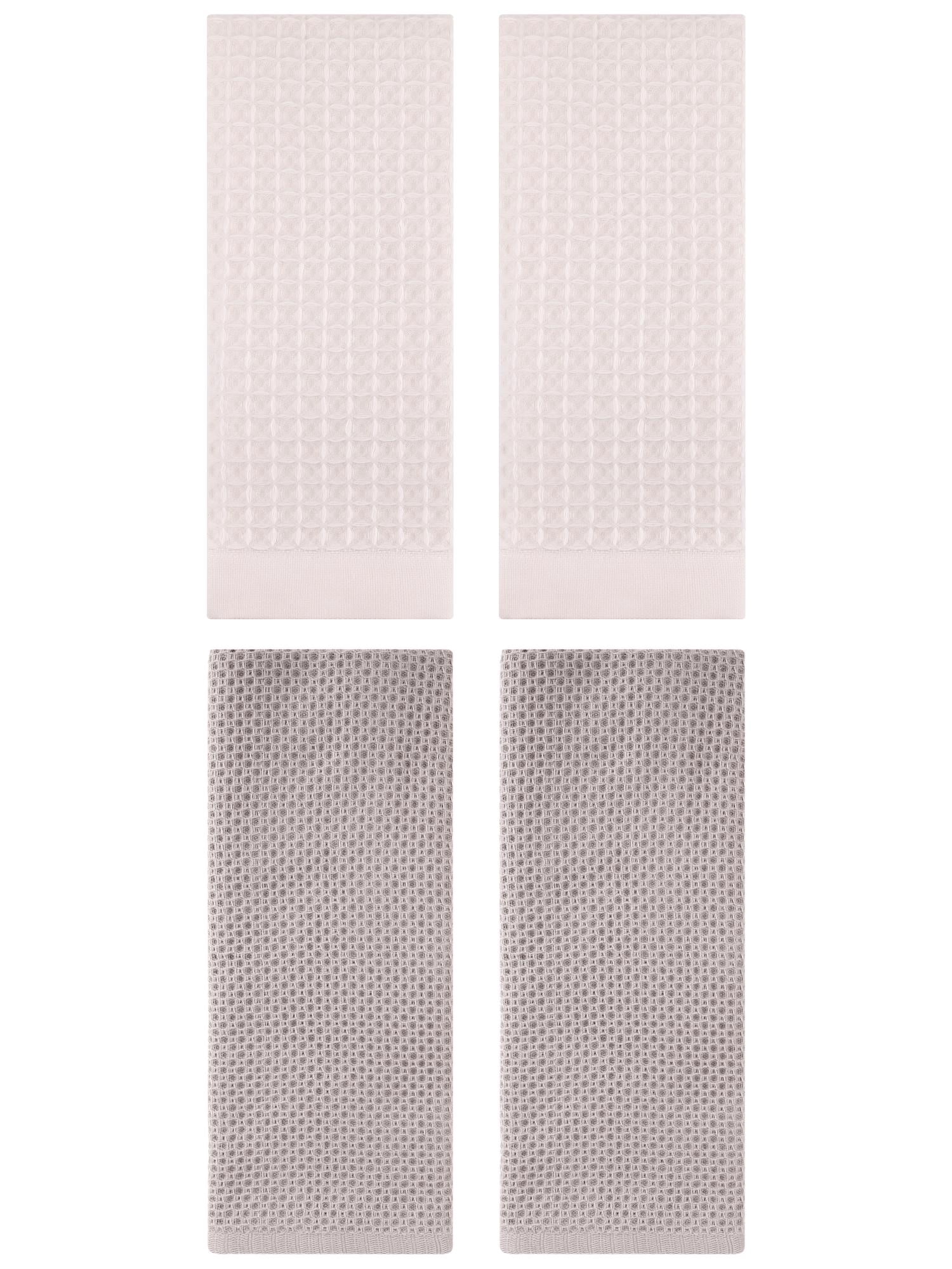 Unique Bargains 4 Pcs Soft Waffle Hand Towel Camel/Beige 13" x 30"/14" x 30"